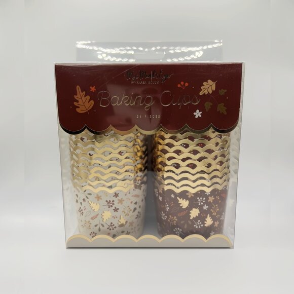 NEW My Minds Eye Gold Foiled Fall Foliage Leaves Baking Cups - 36 Count - Picture 1 of 5